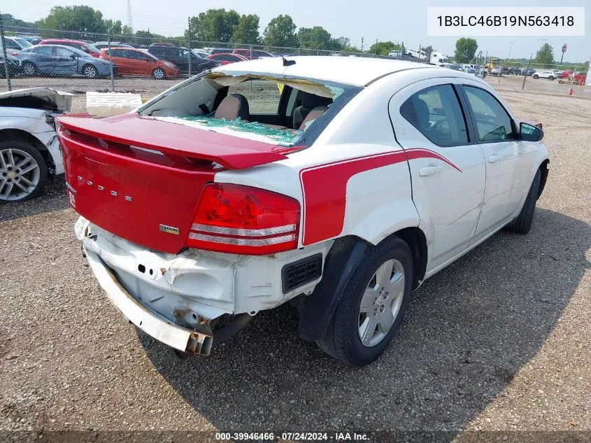 2009 Dodge Avenger Se/Sxt VIN: 1B3LC46B19N563418 Lot: 39946466