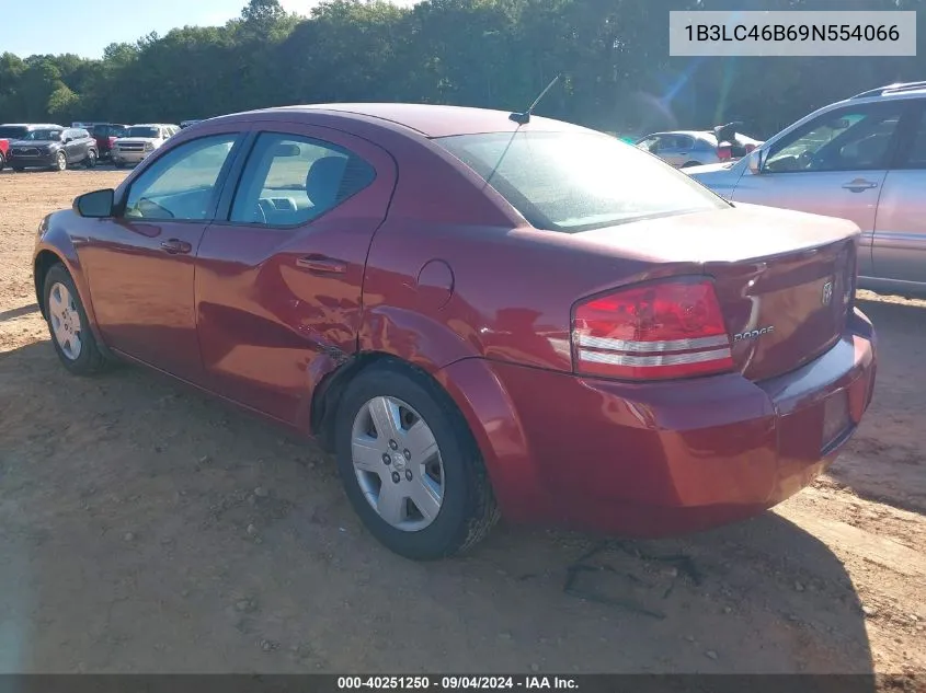 2009 Dodge Avenger Se/Sxt VIN: 1B3LC46B69N554066 Lot: 40251250