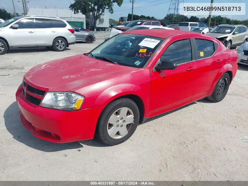 2009 Dodge Avenger Se/Sxt VIN: 1B3LC46B99N518713 Lot: 40331997