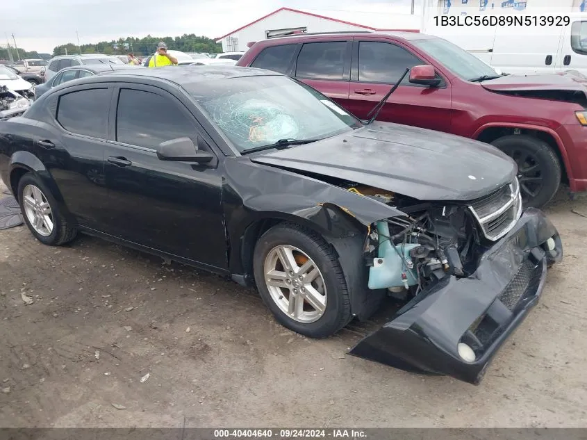 2009 Dodge Avenger R/T VIN: 1B3LC56D89N513929 Lot: 40404640