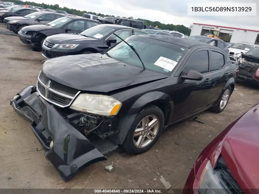 2009 Dodge Avenger R/T VIN: 1B3LC56D89N513929 Lot: 40404640