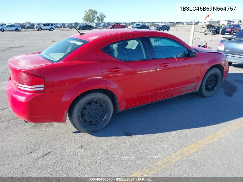 2009 Dodge Avenger Se/Sxt VIN: 1B3LC46B69N564757 Lot: 40430570