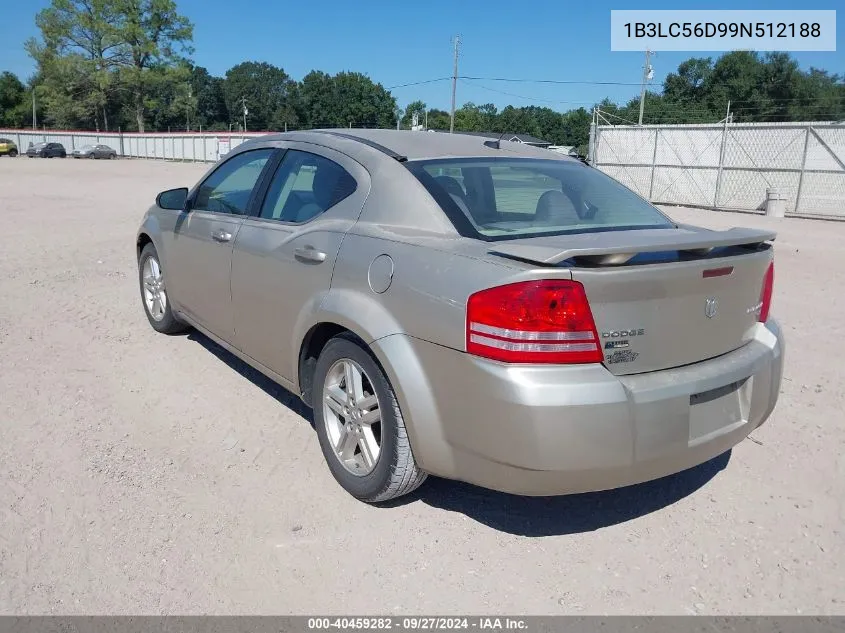 2009 Dodge Avenger Sxt VIN: 1B3LC56D99N512188 Lot: 40459282