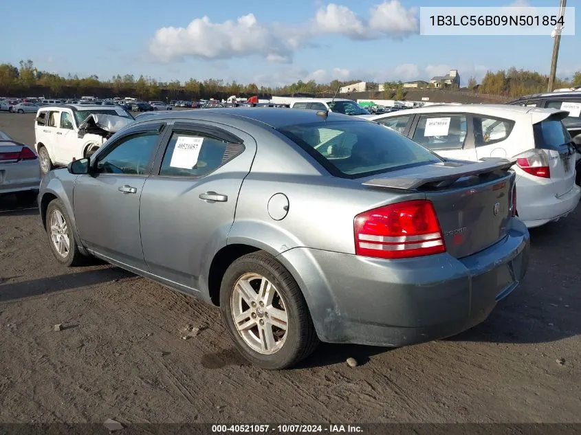 2009 Dodge Avenger Sxt/R/T VIN: 1B3LC56B09N501854 Lot: 40521057