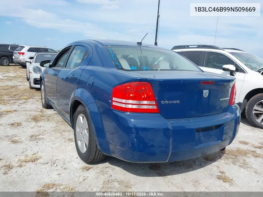 2009 Dodge Avenger Se/Sxt VIN: 1B3LC46B99N509669 Lot: 40626463