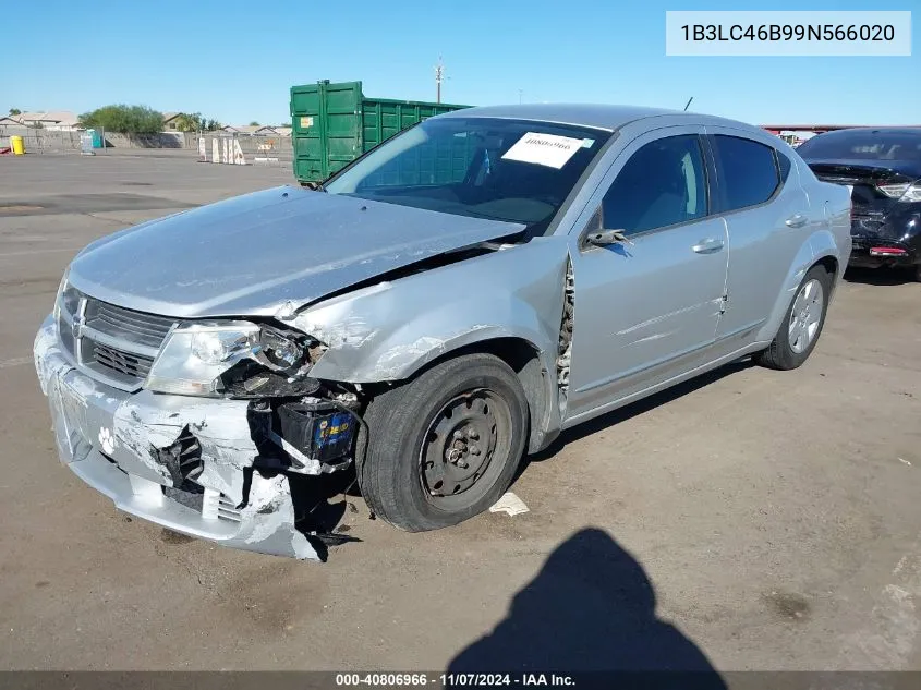 2009 Dodge Avenger Se/Sxt VIN: 1B3LC46B99N566020 Lot: 40806966