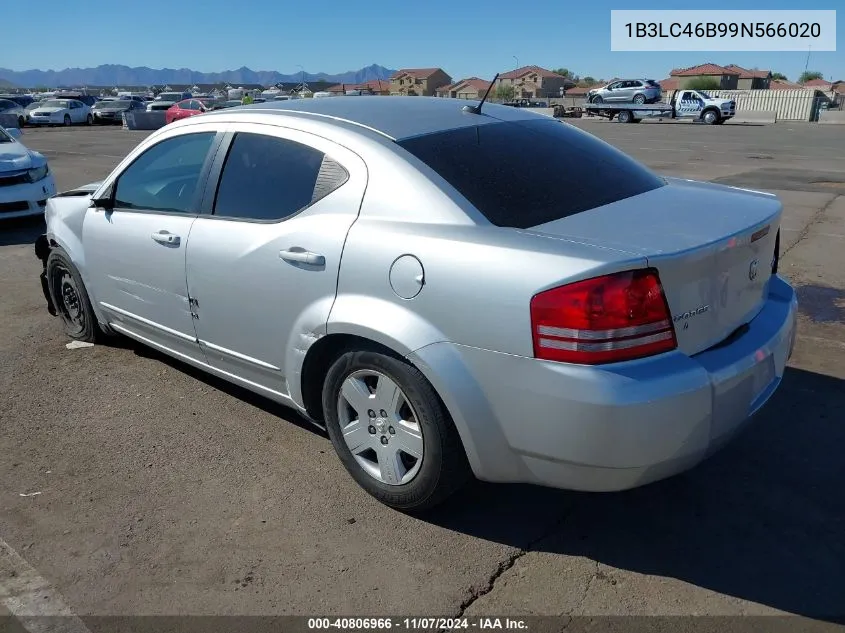 2009 Dodge Avenger Se/Sxt VIN: 1B3LC46B99N566020 Lot: 40806966