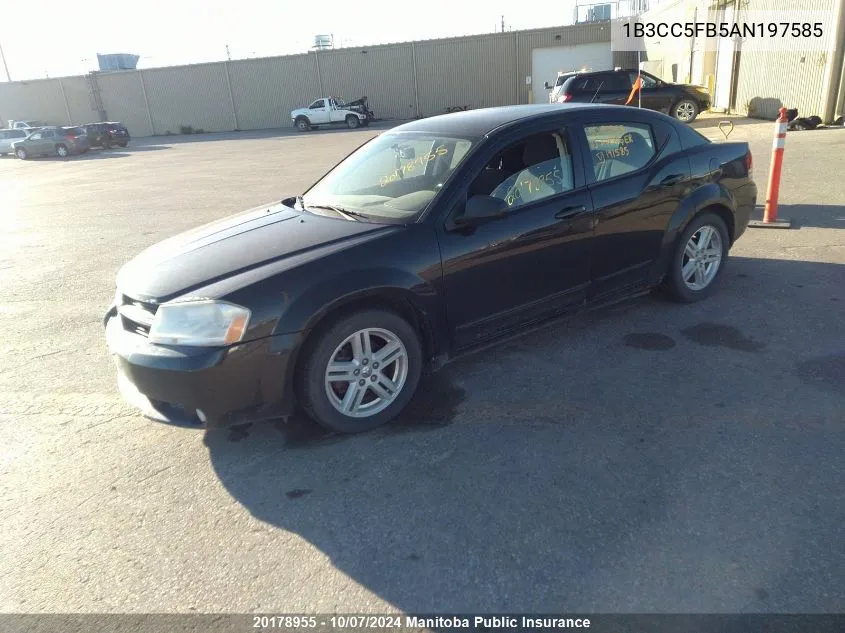 2010 Dodge Avenger Sxt VIN: 1B3CC5FB5AN197585 Lot: 20178955