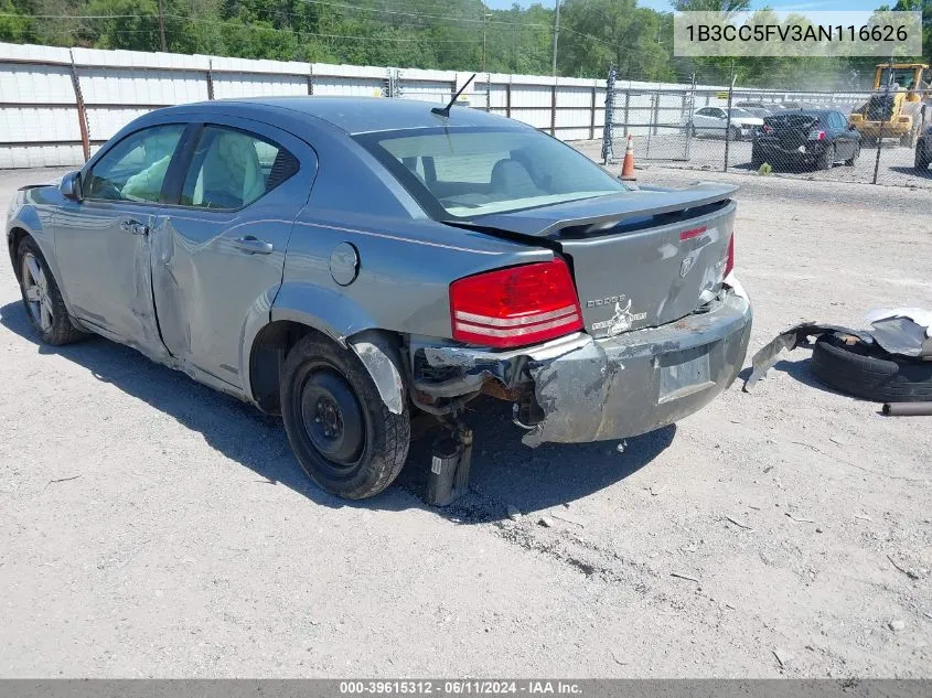 2010 Dodge Avenger R/T VIN: 1B3CC5FV3AN116626 Lot: 39615312