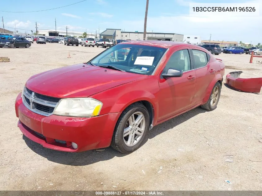 2010 Dodge Avenger R/T VIN: 1B3CC5FB6AM196526 Lot: 39888127