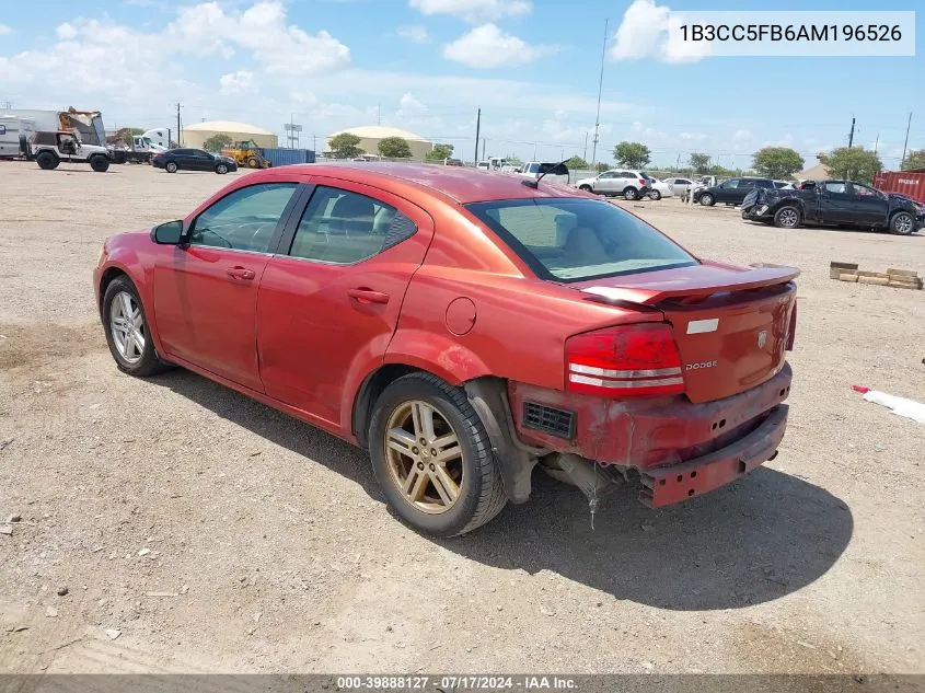 2010 Dodge Avenger R/T VIN: 1B3CC5FB6AM196526 Lot: 39888127