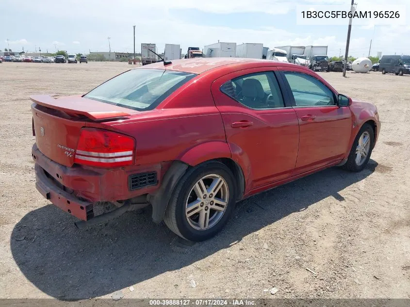 2010 Dodge Avenger R/T VIN: 1B3CC5FB6AM196526 Lot: 39888127