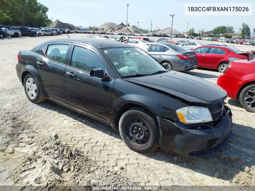 1B3CC4FBXAN175026 2010 Dodge Avenger Sxt