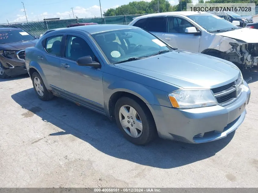 2010 Dodge Avenger Sxt VIN: 1B3CC4FB7AN167028 Lot: 40058551