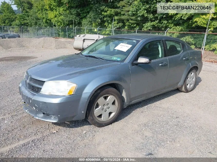 2010 Dodge Avenger Sxt VIN: 1B3CC4FB4AN220646 Lot: 40096984