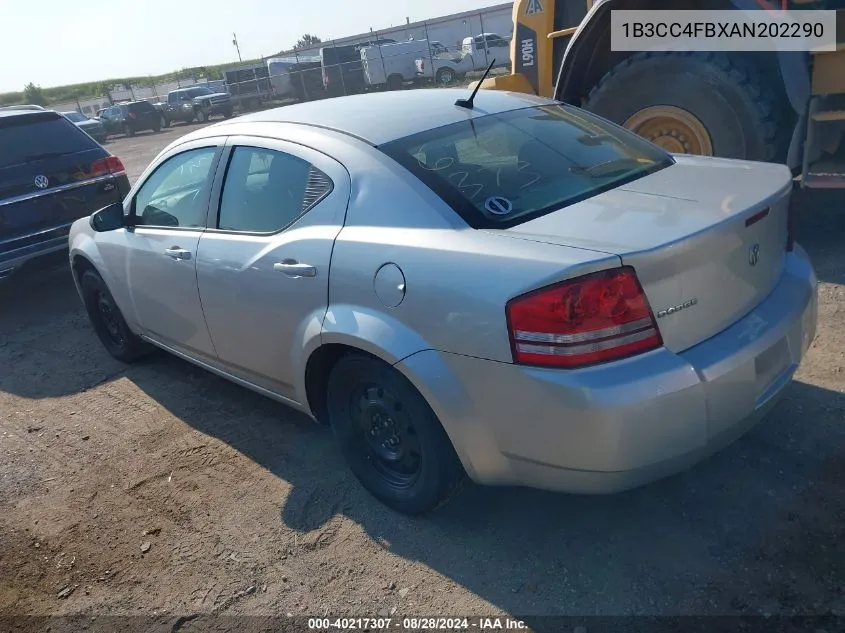 2010 Dodge Avenger Sxt VIN: 1B3CC4FBXAN202290 Lot: 40217307