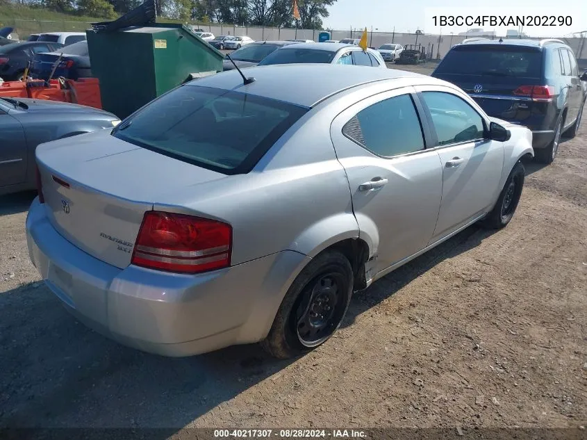 2010 Dodge Avenger Sxt VIN: 1B3CC4FBXAN202290 Lot: 40217307