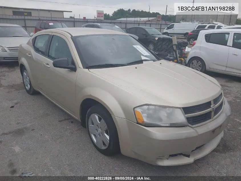 2010 Dodge Avenger Sxt VIN: 1B3CC4FB1AN198288 Lot: 40222826