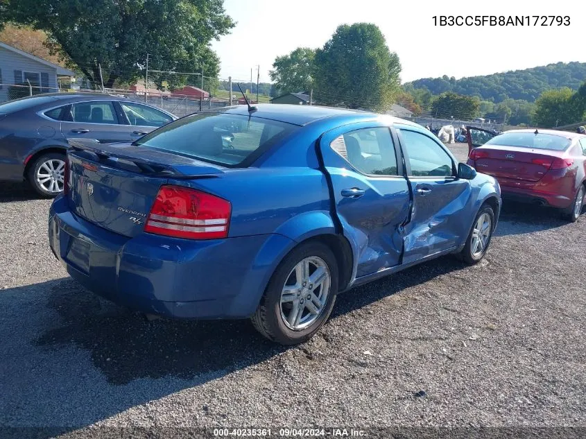 2010 Dodge Avenger R/T VIN: 1B3CC5FB8AN172793 Lot: 40235361