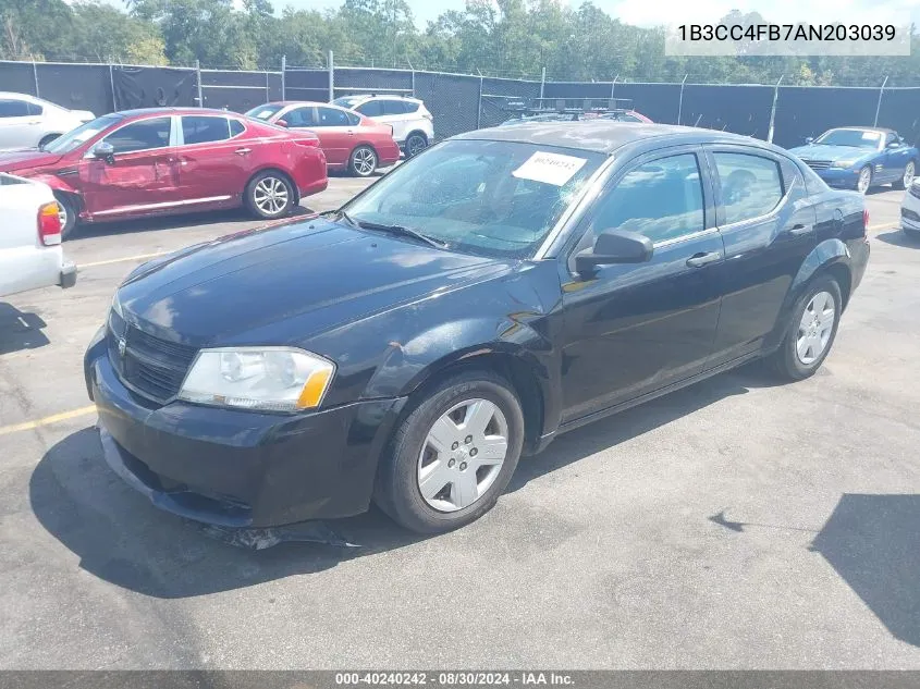 2010 Dodge Avenger Sxt VIN: 1B3CC4FB7AN203039 Lot: 40240242