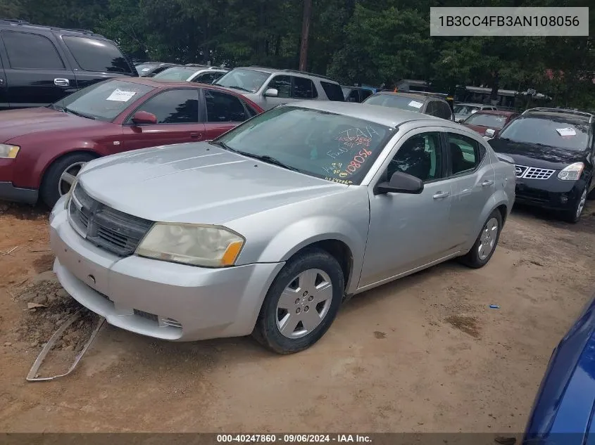 2010 Dodge Avenger Sxt VIN: 1B3CC4FB3AN108056 Lot: 40247860