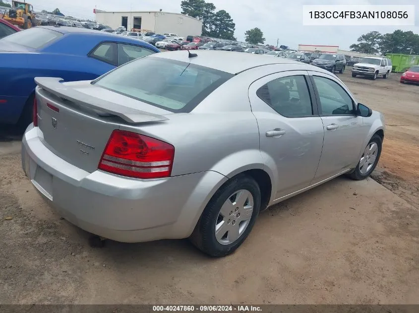 2010 Dodge Avenger Sxt VIN: 1B3CC4FB3AN108056 Lot: 40247860