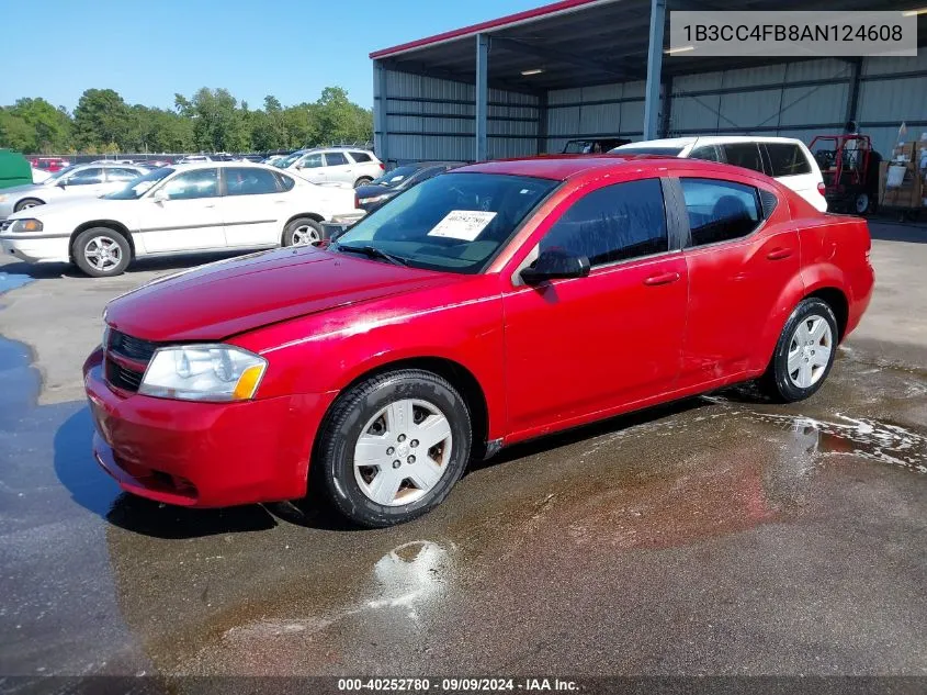 2010 Dodge Avenger Sxt VIN: 1B3CC4FB8AN124608 Lot: 40252780