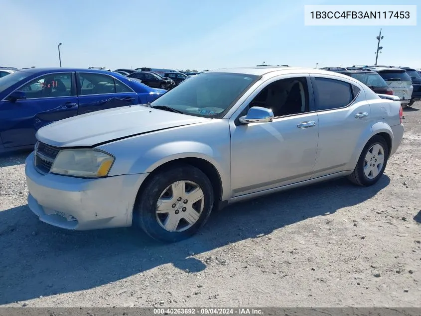 2010 Dodge Avenger Sxt VIN: 1B3CC4FB3AN117453 Lot: 40263692