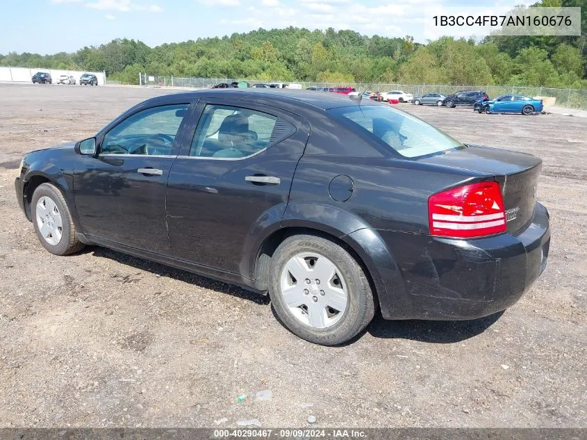 2010 Dodge Avenger Sxt VIN: 1B3CC4FB7AN160676 Lot: 40290467