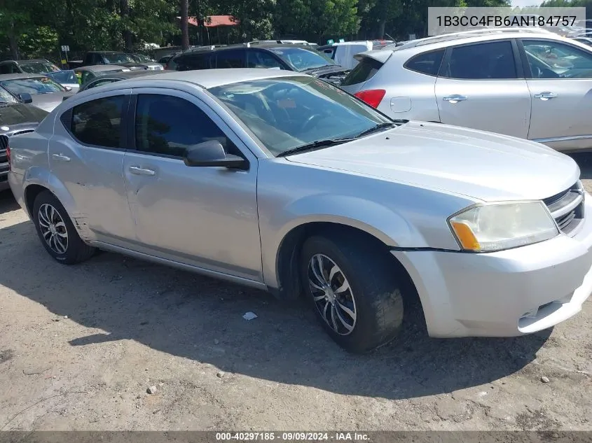 1B3CC4FB6AN184757 2010 Dodge Avenger Sxt