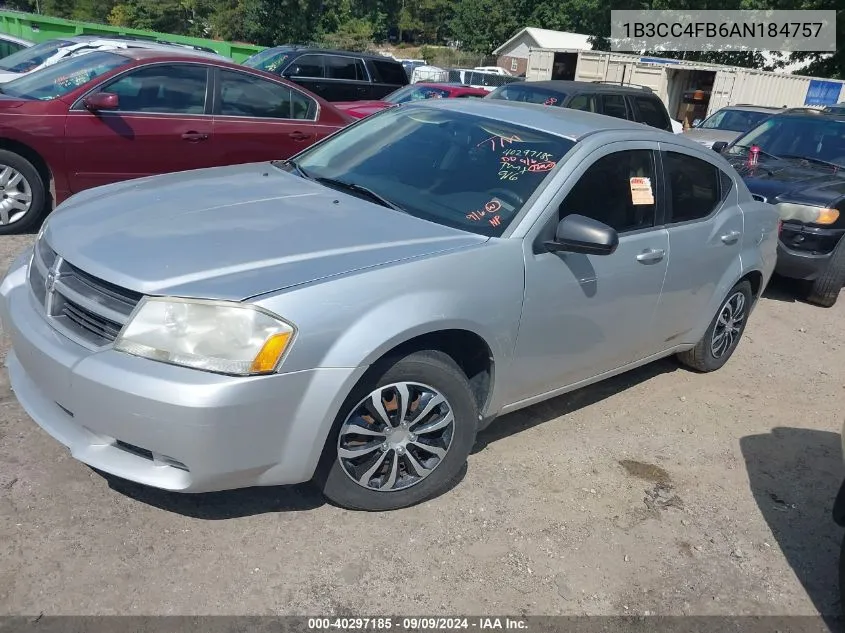 1B3CC4FB6AN184757 2010 Dodge Avenger Sxt