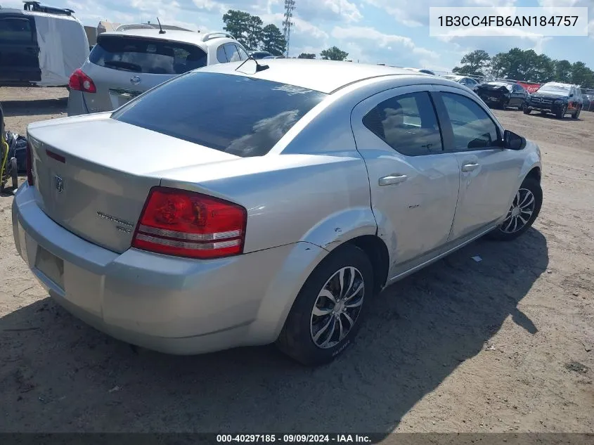 1B3CC4FB6AN184757 2010 Dodge Avenger Sxt