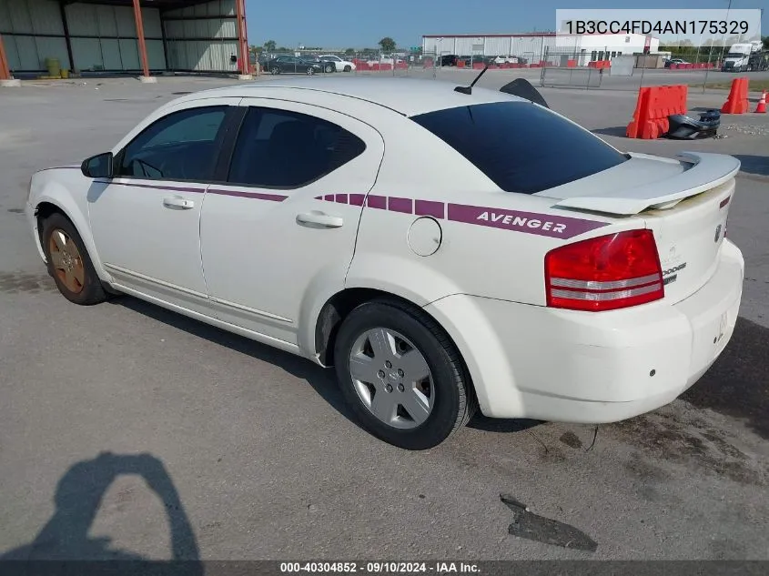 2010 Dodge Avenger Sxt VIN: 1B3CC4FD4AN175329 Lot: 40304852