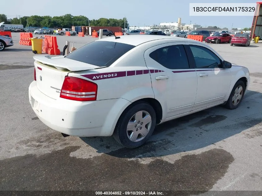 2010 Dodge Avenger Sxt VIN: 1B3CC4FD4AN175329 Lot: 40304852