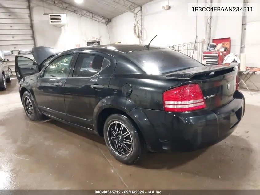 2010 Dodge Avenger Sxt VIN: 1B3CC4FB6AN234511 Lot: 40345712