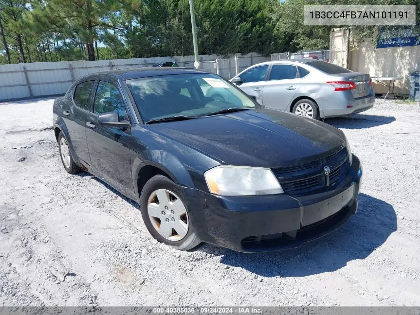 2010 Dodge Avenger Sxt VIN: 1B3CC4FB7AN101191 Lot: 40385036