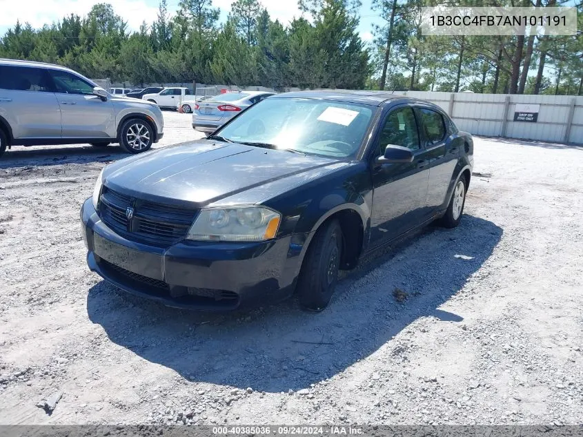 2010 Dodge Avenger Sxt VIN: 1B3CC4FB7AN101191 Lot: 40385036