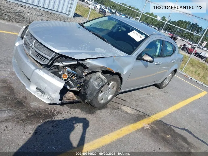 2010 Dodge Avenger Sxt VIN: 1B3CC4FB0AN180123 Lot: 40386520