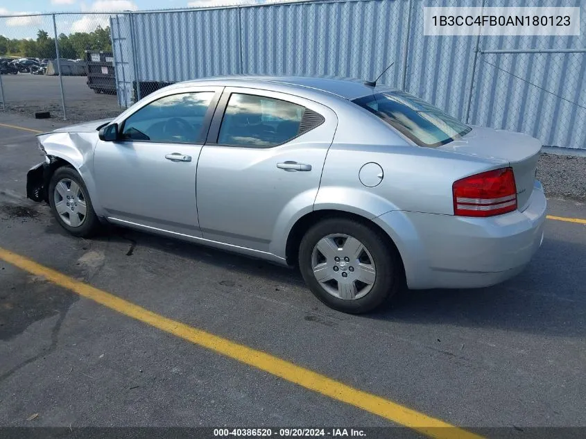 2010 Dodge Avenger Sxt VIN: 1B3CC4FB0AN180123 Lot: 40386520