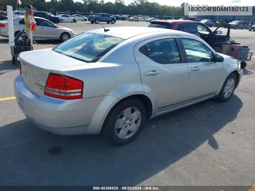 2010 Dodge Avenger Sxt VIN: 1B3CC4FB0AN180123 Lot: 40386520