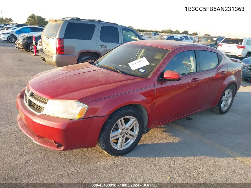 2010 Dodge Avenger R/T VIN: 1B3CC5FB5AN231363 Lot: 40493990