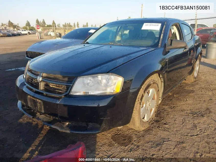 2010 Dodge Avenger Sxt VIN: 1B3CC4FB3AN150081 Lot: 40501660