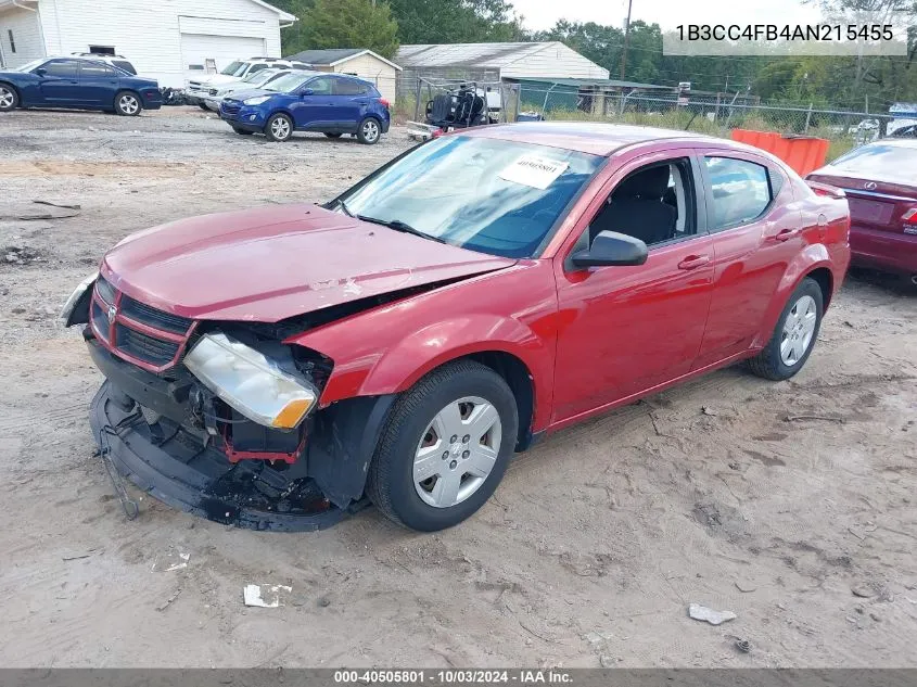 2010 Dodge Avenger Sxt VIN: 1B3CC4FB4AN215455 Lot: 40505801