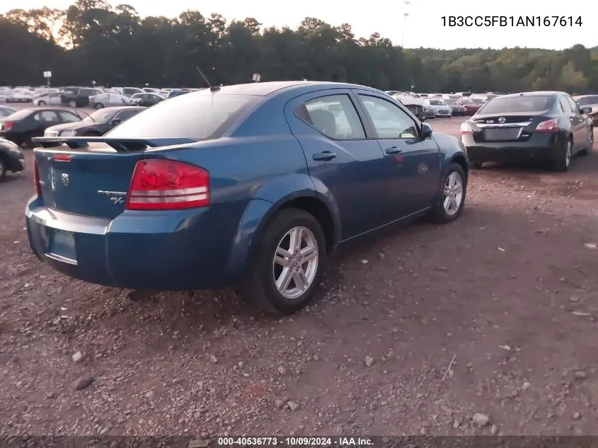 2010 Dodge Avenger R/T VIN: 1B3CC5FB1AN167614 Lot: 40536773