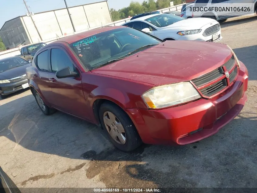 1B3CC4FB0AN106426 2010 Dodge Avenger Sxt