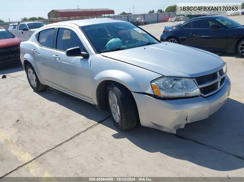 2010 Dodge Avenger Sxt VIN: 1B3CC4FBXAN170263 Lot: 40564458