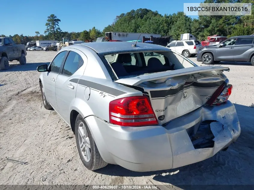 2010 Dodge Avenger R/T VIN: 1B3CC5FBXAN102616 Lot: 40629607