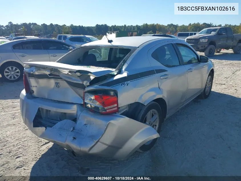 2010 Dodge Avenger R/T VIN: 1B3CC5FBXAN102616 Lot: 40629607