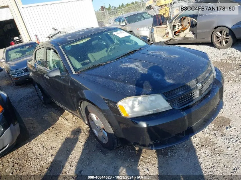 2010 Dodge Avenger Sxt VIN: 1B3CC4FB7AN178160 Lot: 40644528