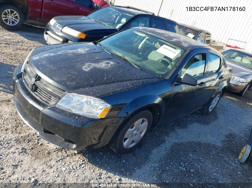 2010 Dodge Avenger Sxt VIN: 1B3CC4FB7AN178160 Lot: 40644528